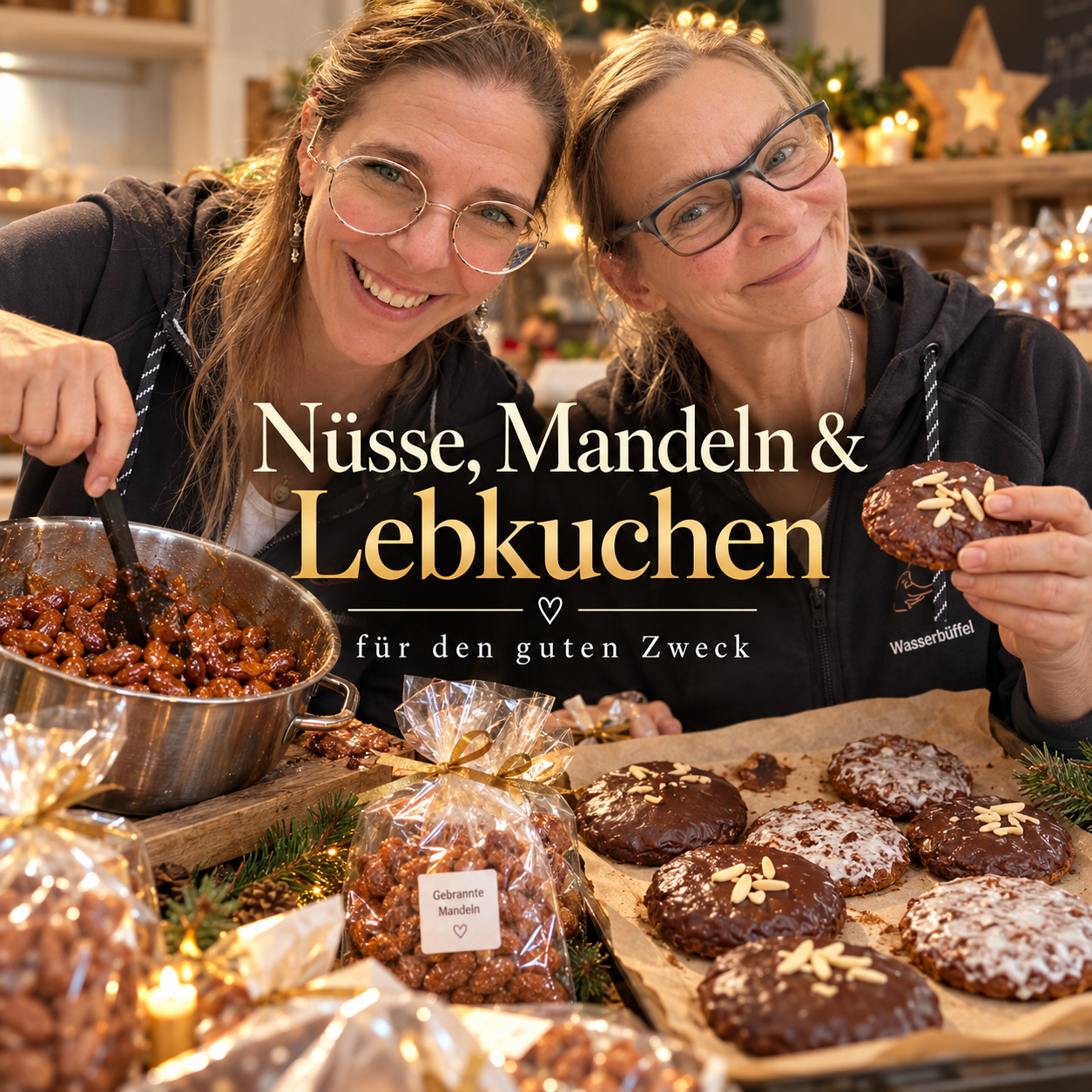Weihnachtsaktion von Aktion Wasserbüffel mit gebrannten Mandeln, Nüssen und Lebkuchen